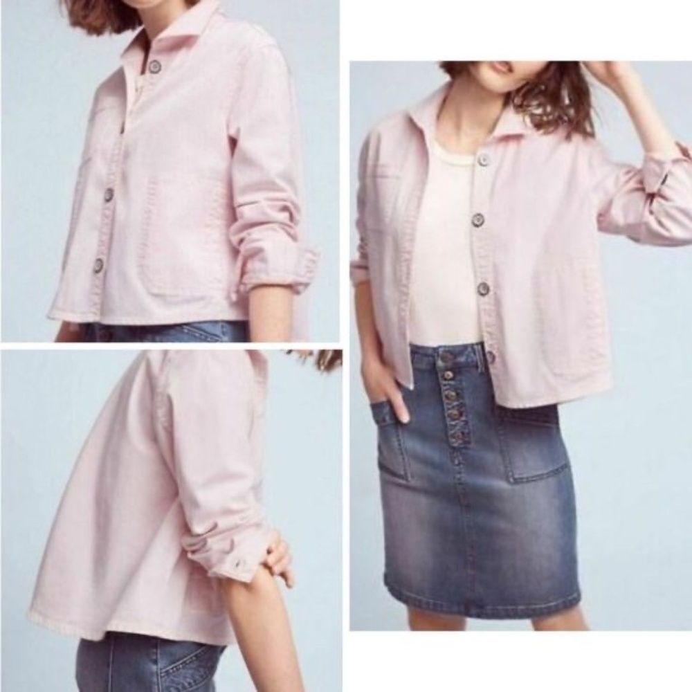 Chino By Anthropologie Pink Swing Jacket Sz L‎